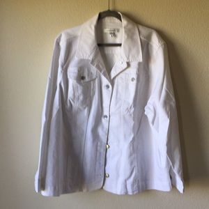 White stretch denim jacket